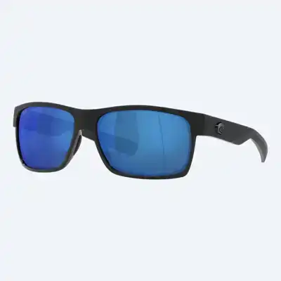 Half Moon - Shiny & Matte Black Frame 580P - Blue Mirror Glass - Blue Mirror Glass